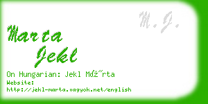 marta jekl business card